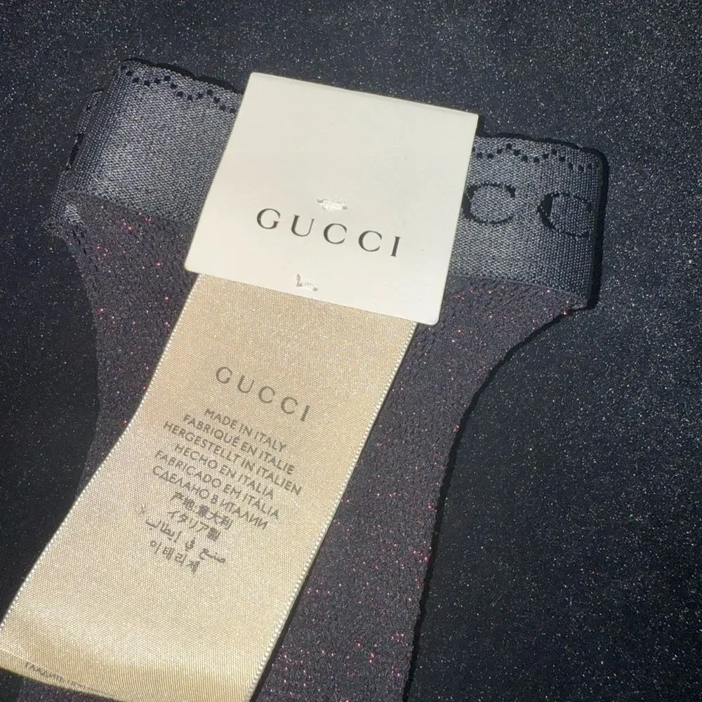Brand new Gucci Black burgendy glitter socks size m fits 7-11